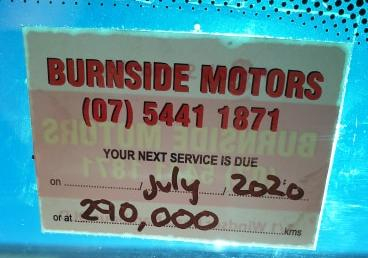 Burnside Motors Service Sticker
